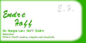 endre hoff business card